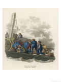 Passengers on the Deck of the Steam Packet Plying Between Wales and Ireland Reproduction procédé giclée par M. Egerton