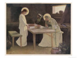 Jesus and His Parents at the Supper Table Giclee Print by Frank V. Du