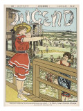 Girl is Invited by a Friend to Go into the Water Giclee-trykk av Peter Bauer