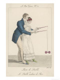 Man Helps a Lady to Start off the Diabolo on the String Giclee Print by Gatine
