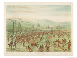 Large Crowd of Native Americans Play Lacrosse Giclee Print by George Catlin