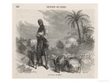 Palestinian Shepherd with His Flock Giclee-trykk av J. Benwell