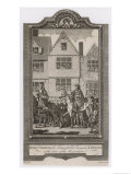 The Restoration Charles II Rides into London Watched from the Windows Giclee Print by Grignion 