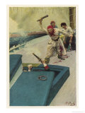 Defending a Ship Against a Pirates' Boarding-Party Giclee-trykk av Howard Pyle