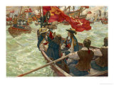 The Restoration Charles II Lands at Dover reproduction procédé giclée par Charles M. Padday