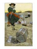 Captain Kidd Buries His Treasure reproduction procédé giclée par Howard Pyle