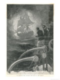 Spectral Ship Crossed the Bows of the Vessel Giclee Print by E.s. Hodgson