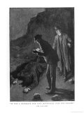 The Hound of the Baskervilles Holmes and Watson Discover 'A Prostrate Man Giclee Print by Sidney Paget