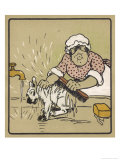 Little White Dog is Washed Under the Cold Tap - He's Not Very Happy About It! reproduction procédé giclée par Cecil Aldin