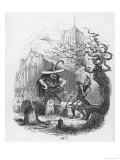 Demons in a Churchyard Giclee Print by Phiz 