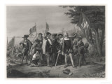 Columbus Lands on Watling Island Giclee Print by H.b. Hall