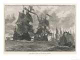 The Spanish Armada the Spanish Fleet Sails up the English Channel Reproduction procédé giclée par W.h. Overend
