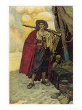 The Buccaneer, as He Lives on in Legend Waiting to be Re- Enacted by Errol Flynn or Burt Lancaster Giclee-trykk av Howard Pyle