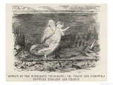 The Submarine Telegraph Promises Peace and Good-Will Between England and France Giclee Print by John Leech