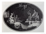 The Linen Industry at County Down Ireland: Butling, Scutching, Hackling Giclee Print by W. Hincks