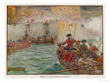 Vernon Takes Porto Bello (Panama) from the Spanish Giclee Print by J.r. Skelton