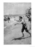 Explorers Eyre and Wylie Reach the Coast reproduction procédé giclée par Walter Paget
