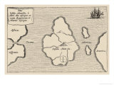 Map of Atlantis Showing Position Relative to Europe Africa and America Reproduction procédé giclée par Athanasius Kircher