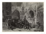Puritans, Puritan Soldier Preaching to Fellow Soldiers in Church reproduction procédé giclée par W. Radclyffe