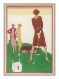 Ladies on a Golf Course Giclee-trykk av Berlinger