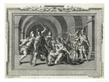 Caligula is Assassinated by the Praetorian Guard Giclee Print by Luyken 