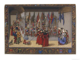 Receiving the Helmets of the Competing Knights Giclee Print by Ronjat 
