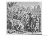 The Fall of Rome Alaric after Sacking Rome Dies and is Buried in the Busento Riverbed Giclee-vedos tekijänä H. Leutemann