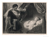 Othello Approaches the Sleeping Desdemona reproduction procédé giclée par Heinrich Hofmann