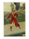 Captain Keitt on His Quarter-Deck reproduction procédé giclée par Howard Pyle