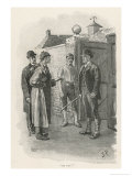 Silver Blaze Holmes is Not Welcomed at the Racing Stables reproduction procédé giclée par Sidney Paget