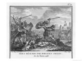 Publius Horatius Cocles and Two Companions Defend Tiber Bridge Giclee Print by Augustyn Mirys