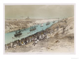 The Procession of Boats Giclee Print by Édouard Riou