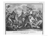 Pyrrhus King of Epirus Invading Italy is Defeated by Dentatus at Beneventumm Giclee Print by Augustyn Mirys
