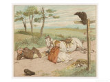 Raven Cried "Croak" and They All Tumbled Down Bumpety Bumpety Bump reproduction procédé giclée par Randolph Caldecott