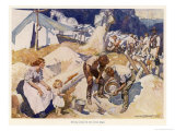 Prospectors and Their Families in Camp: Panning Giclee Print by G.w. Lambert