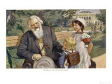 Johannes Brahms German Musician with Child Friends Giclee Print by H. Schubert