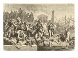 Rome is Sacked Plundered Looted by Gaiseric and His Fellow-Vandals Giclee-vedos tekijänä H. Leutemann
