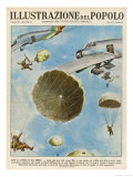 Italian Troops Parachute into Western Ethiopia During Their Invasion of the Country Giclee Print by E. Mainetti