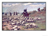 Don Quixote the Adventure with the Sheep Giclee Print by F. Panizza