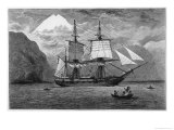 Hms "Beagle" the Ship in Which Charles Darwin Sailed in the Straits of Magellan Giclee Print by R.t. Pritchett
