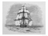Hms Beagle Among Porpoises Charles Darwin's Research Ship Reproduction procédé giclée par R.t. Pritchett