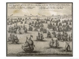 Battle of Portland (Three-Days Battle) 1st Anglo-Dutch War Giclee Print by Josse Hondius
