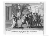 The Head of Pompeius Treacherously Murdered in Egypt is Brought to His Opponent Caesar Giclee Print by Augustyn Mirys