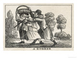 Robber Attacks a Woman and Tries to Steal the Basket She is Carrying on Her Head Giclee Print by W. Davidson