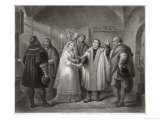 Martin Luther -Religious Reformer Marries Katharine Von Borna in Amsdoff's Housewittenberg reproduction procédé giclée par Nargeot 