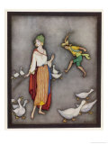 The Goose Girl Brings Her Geese into Line reproduction procédé giclée par Jennie Harbour