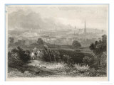Early 19th Century Print Showing the Steady Rise of Industry in Birmingham Giclee Print by W. Harvey