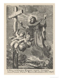 San Pedro di Alcantara Spanish Mystic and Franciscan Friar is Levitated to a Crucifix Giclee Print by De Rochas
