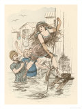 Bather Demonstrates Her Dexterity and Displays Her Derriere Giclee Print by MARS (Maurice Bonvoisin) 