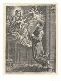 When Brother Humile di Bisignano (Died 1631) Sees a Vision of the Virgin and Child He is Levitated Giclée-Druck von De Rochas